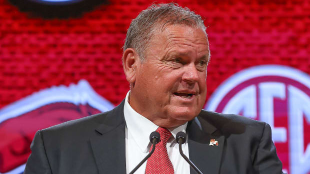 Razorbacks coach Sam Pittman on main stage at SEC Media Days